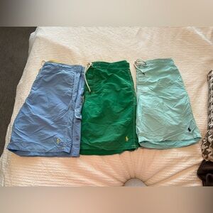 Ralph Lauren Swim Trunks Trio in Blue, Green, and Mint